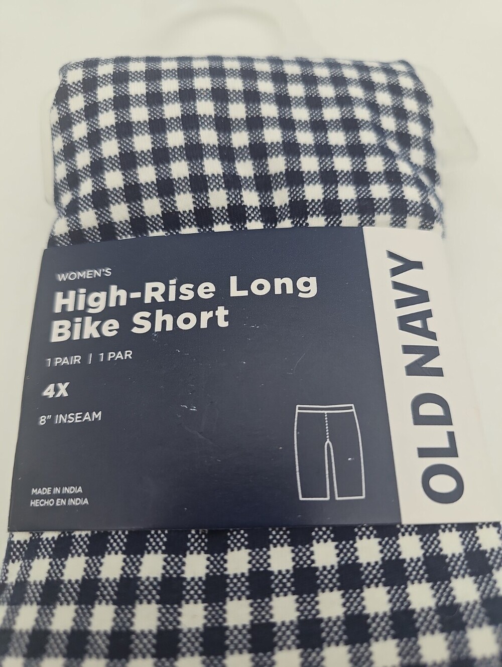 Old Navy Bike Shorts Plaid Size 4x High-Rise Long Women's New